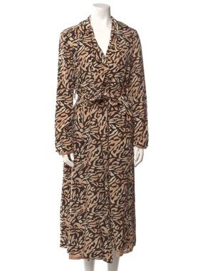 Fleur Du Mal Silk Tiger Print Trench Coat